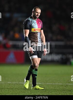 London, Royaume-Uni. 13 Décembre, 2019. Ross Chisholm (Harlequins). Harlequins v Ulster Rugby. Piscine 3. Heineken Cup Champions. Twickenham Stoop. Twickenham. Londres. UK. Garry Crédit/Sport sous gaine en images/Alamy Live News. Credit : Sport en images/Alamy Live News Banque D'Images