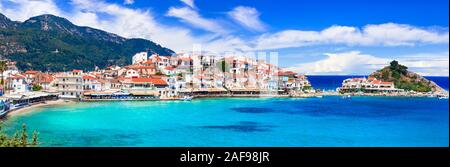 Beau village de Kokkari,l'île de Samos, Grèce. Banque D'Images