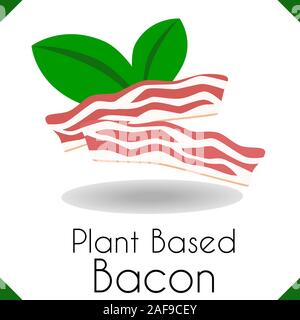 La viande à base de plante avec du bacon et l'icône de l'ombre Illustration de Vecteur