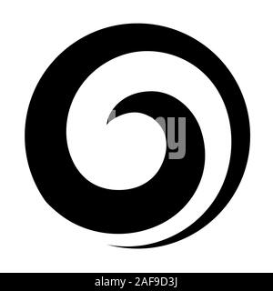 Spirale koru maoris pour swirl logo ou une icône en noir style Kiwiana de Nouvelle-Zélande Illustration de Vecteur