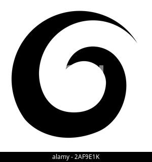 Logo Spirale Koru maoris de Nouvelle-Zélande noir style Kiwiana Illustration de Vecteur