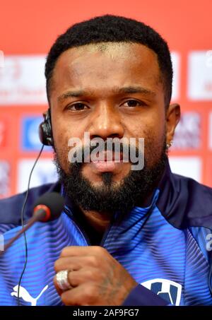 Doha, 13 déc. 14 Décembre, 2019. Joueur du Monterrey Dorlan Pabon assiste à une conférence de presse à Jassim bin Hamad Stadium à Doha, Qatar, le 13 décembre 2019. Monterrey fera face à Al Sadd SC dans Fifa Club World Cup deuxième tour le 14 décembre 2019. Credit : Nikku/Xinhua/Alamy Live News Banque D'Images