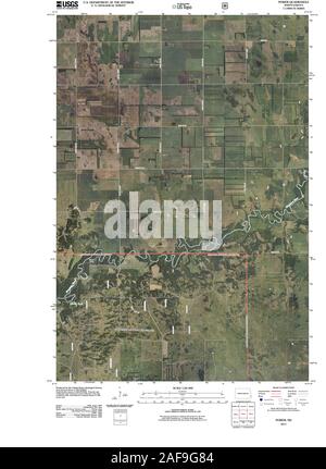 Carte TOPO USGS ND DAKOTA DU NORD 20110413 Alimentation Restauration TM Banque D'Images