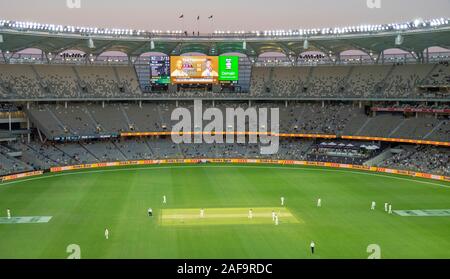 Match de cricket d'essai l'Australie contre la Nouvelle-Zélande à l'ouest de l'Australie Perth Stade Optus. Banque D'Images