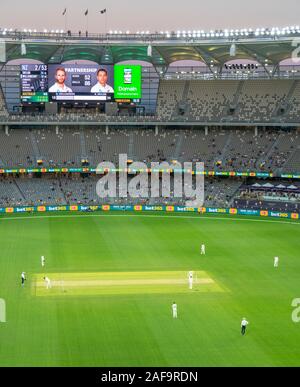 Match de cricket d'essai l'Australie contre la Nouvelle-Zélande à l'ouest de l'Australie Perth Stade Optus. Banque D'Images