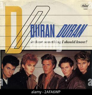 Est-ce qu'il y a quelque chose que je devrais savoir - Duran Duran - couverture de l'album vinyle vintage Banque D'Images
