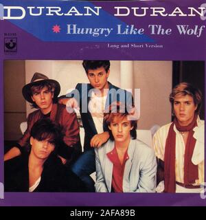 Duran Duran - comme le loup affamé - couverture de l'album vinyle vintage Banque D'Images