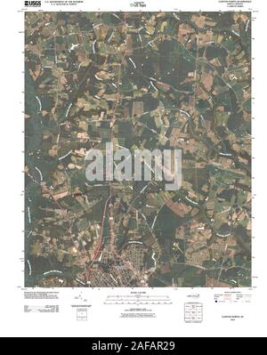 Carte TOPO USGS Caroline du Nord Clinton NC 20100825 Restauration TM Banque D'Images
