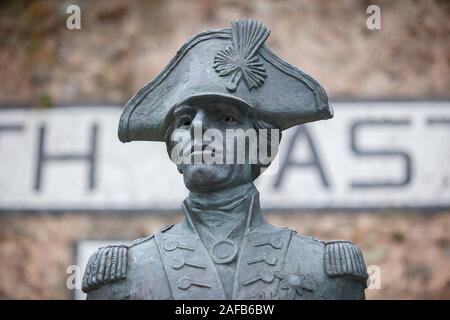 Gibraltar, Royaume-Uni - 27 juillet 2019 : Life-size, statue de bronze par le sculpteur John Lord Nelson Doubleday. Bastion du sud, Gibraltar, Royaume-Uni Banque D'Images