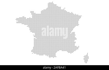 Carte de France en pointillés, vecteur de fond isolé. 250-504, gris, modèle pour modèle de site web, rapport annuel, l'infographie. Carte de France points Illustration de Vecteur