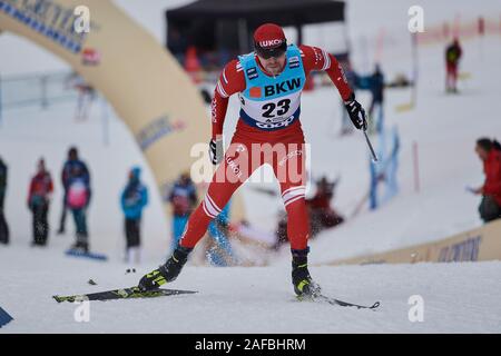 Davos, Suisse, 14. Dezember 2019. Ustiugov Sergey Rus Sprint bei der Qualifikation suis FIS Weltcup ski nordique 2019 Davos à Davos. Banque D'Images