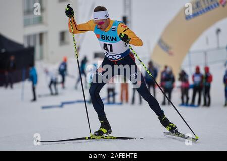 Davos, Suisse, 14. Dezember 2019. isenlauer Sebastian Ger bei der Qualifikation Sprint suis FIS Weltcup ski nordique 2019 Davos à Davos. Banque D'Images