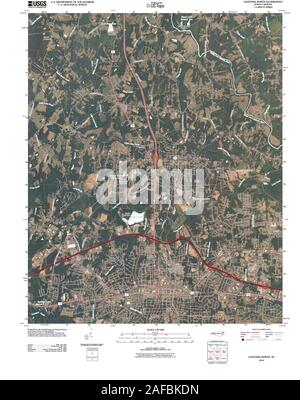 Carte TOPO USGS Caroline du Nord Gastonia NC 20100830 Restauration TM Banque D'Images