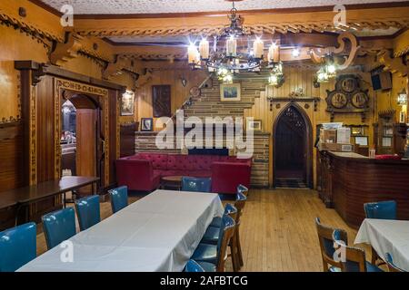 Intérieur de Klas Bohemian Restaurant à Cicéron, maintenant fermé Banque D'Images