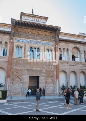 Palacio del Rey Don Pedro (le palais du Roi Don Pedro). Real Alcázar de Séville, Andalousie, espagne. Banque D'Images