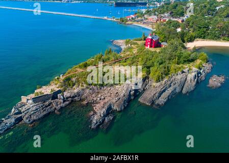 Marquette phare dans le Keewana péninsule dans la péninsule supérieure du Michigan Banque D'Images