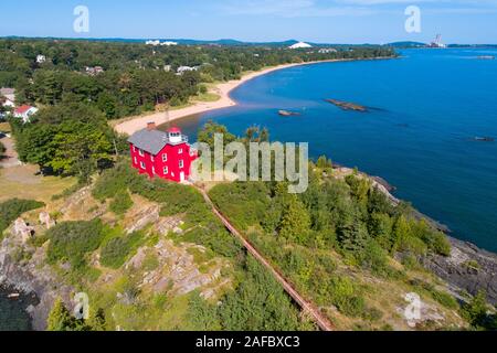 Marquette phare dans le Keewana péninsule dans la péninsule supérieure du Michigan Banque D'Images