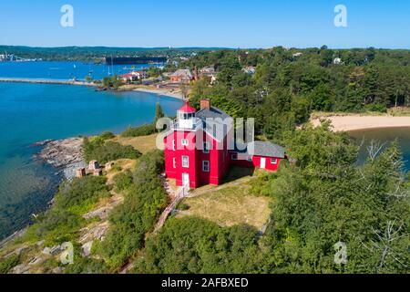 Marquette phare dans le Keewana péninsule dans la péninsule supérieure du Michigan Banque D'Images