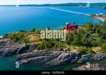 Phare de Marquette dans la péninsule de Keewana dans la péninsule supérieure du Michigan Banque D'Images