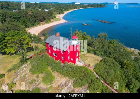 Marquette phare dans le Keewana péninsule dans la péninsule supérieure du Michigan Banque D'Images