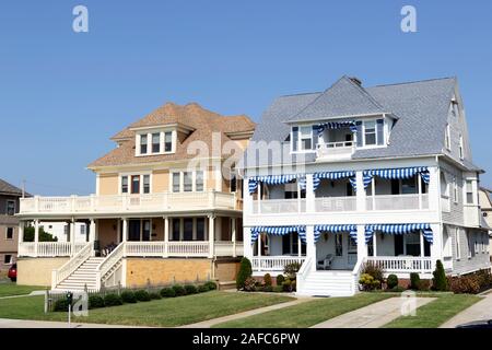 Exemples de l'architecture à Cape May, New Jersey. Une ville de villégiature principalement connu pour des structures à thème victorien Banque D'Images