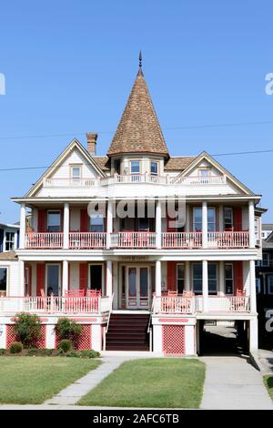 Exemples de l'architecture à Cape May, New Jersey. Une ville de villégiature principalement connu pour des structures à thème victorien Banque D'Images