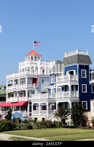 Exemples de l'architecture à Cape May, New Jersey. Une ville de villégiature principalement connu pour des structures à thème victorien Banque D'Images