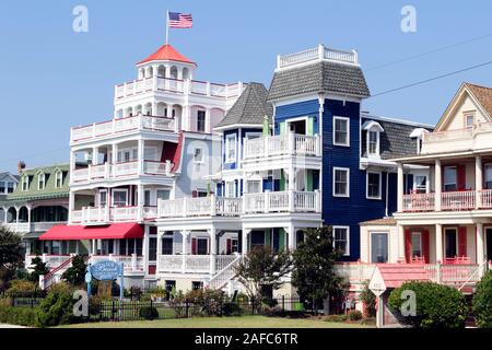 Exemples de l'architecture à Cape May, New Jersey. Une ville de villégiature principalement connu pour des structures à thème victorien Banque D'Images