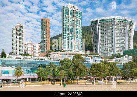 Plage vide par Repulse Bay. Hong Kong. Banque D'Images