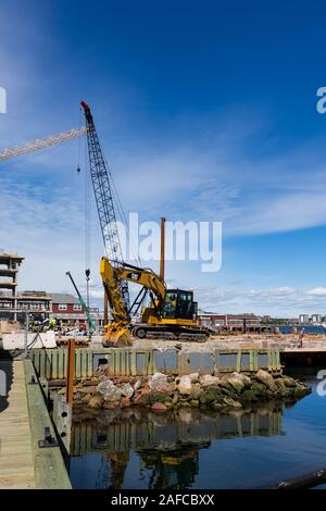 Sur la construction nouvelle jetée à Halifax Banque D'Images