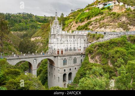 Le sanctuaire de Las Lajas (Santuario de Las Lajas) près de Ipiales en Colombie. Banque D'Images