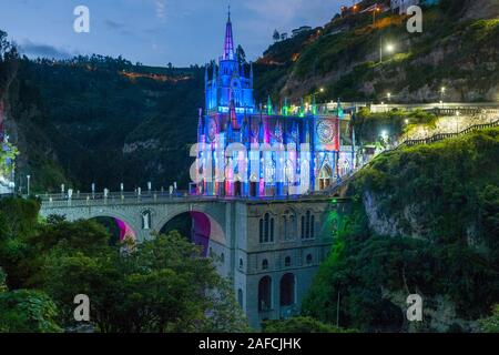 Le sanctuaire de Las Lajas (Santuario de Las Lajas) près de Ipiales en Colombie. Banque D'Images