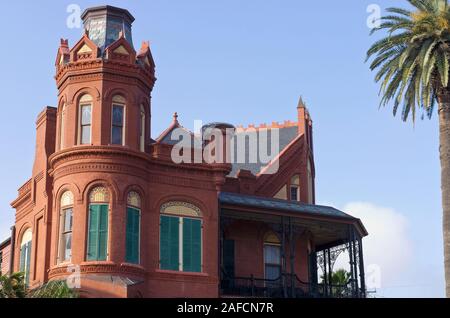 Tournant du siècle, l'architecture de style Queen Anne, maisons sur l'île de Galveston, Texas Banque D'Images