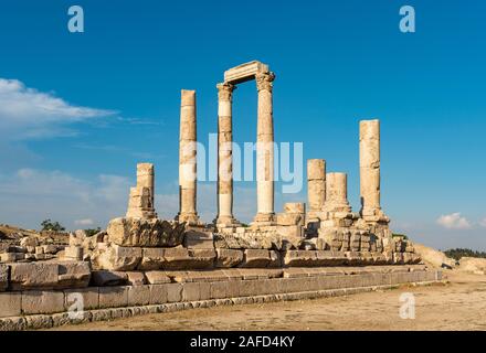 Temple d'Hercule, La Citadelle d'Amman, Jordanie Banque D'Images