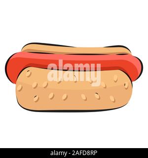 Hot Dog Cartoon Illustrations vectorielles convient pour carte de voeux, affiche ou d'impression sur T-shirt. Illustration de Vecteur