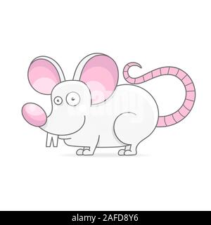 Souris blanche - Illustration isolé sur fond blanc Illustration de Vecteur