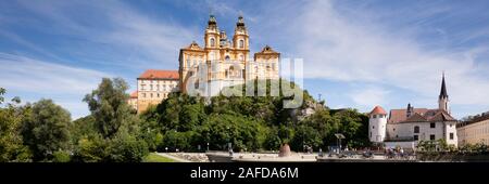 Abbaye bénédictine Stift Melk, patrimoine culturel mondial de l'UNESCO, Melk, Wachau, Haute Autriche, Autriche, Europe Banque D'Images