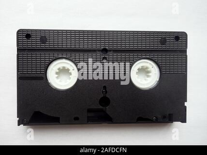 Verso d'un VHS (video home system) cassette vidéo montrant le Mécanisme du tiroir Banque D'Images