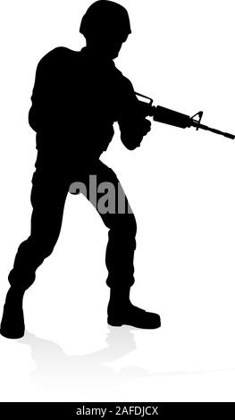 Silhouette de soldat Illustration de Vecteur