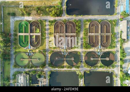 Vue aérienne, High angle view drone haut vers le bas sur l'épuration des eaux usées à Phuket Thaïlande Banque D'Images