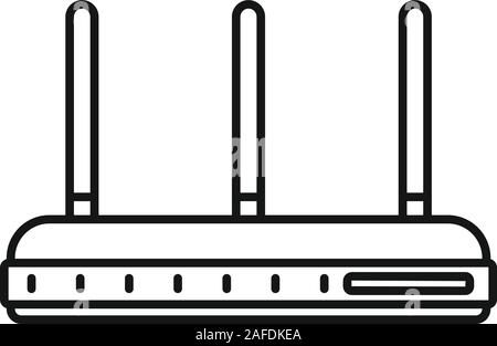 L'icône du routeur antenne trois. Trois grandes lignes routeur antenne pour l'icône vecteur web design isolé sur fond blanc Illustration de Vecteur