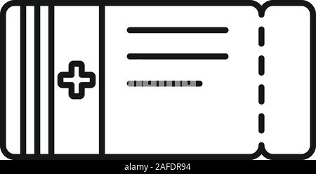 Emballage en carton comprimé icône. Contours emballage en carton comprimé icône vecteur pour la conception web isolé sur fond blanc Illustration de Vecteur