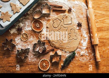 Gingerbread cookies de Noël Banque D'Images