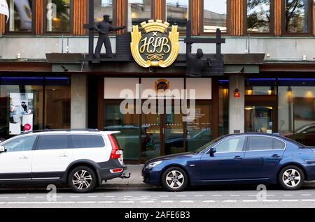 Stockholm, Suède - 10 septembre 2019 : l'entrée principale de l'association des coopératives de logement, HSB, situé à 4 Flemminggatan street. Banque D'Images