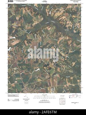 Carte TOPO USGS Caroline du Nord de Varsovie NC 20100825 Restauration TM Banque D'Images