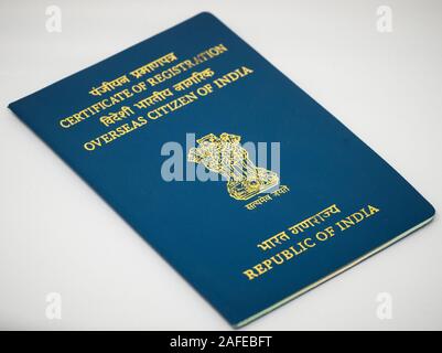 New Delhi, Inde - le 05 octobre 2019 outre-mer : carte d'identité de citoyen de l'Inde à New Delhi, Inde Banque D'Images