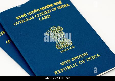 New Delhi, Inde - le 05 octobre 2019 outre-mer : carte d'identité de citoyen de l'Inde à New Delhi, Inde Banque D'Images