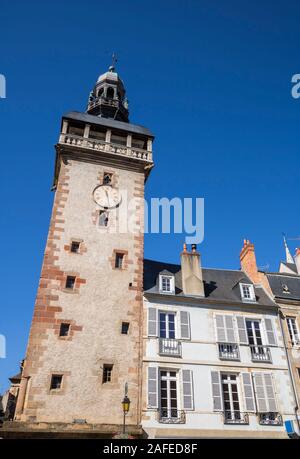 Place principale de Moulins du village d'Auvergne ministère en France Banque D'Images