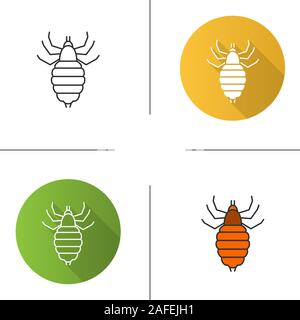 L'icône de poux. Modèle plat, linéaire et de couleurs. Les droits de parasite. Illustrations vectorielles Illustration de Vecteur