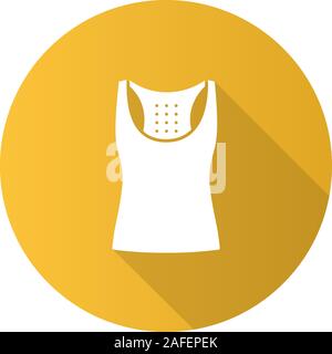 Débardeur Sport modèle plat, ombre portée de l'icône de glyphe. T-shirt sans manches. Silhouette Vector illustration Illustration de Vecteur